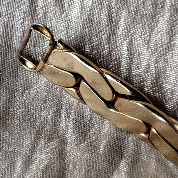 Vintage Gold Tone Signed KAFIN NEW YORK Link Bracelet Prong Set Topaz Citrine - Picture 13 of 16